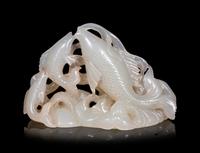 Seven Celadon Jade Carvings of Animals