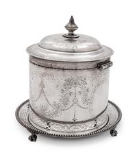 A Victorian Silver Biscuit Barrel