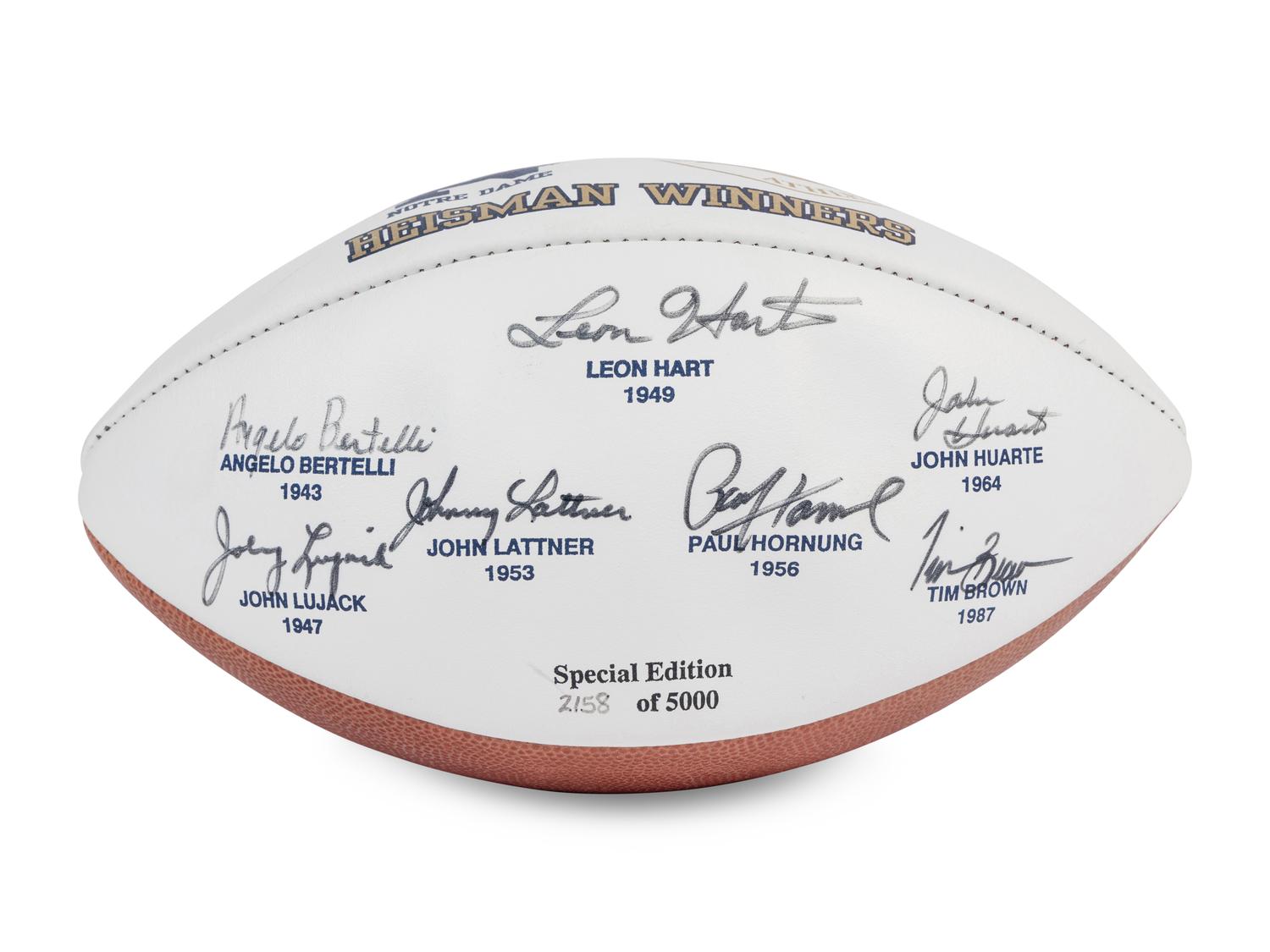A Notre Dame Heisman Trophy Winners Signed Autograph Limited Edition Football,