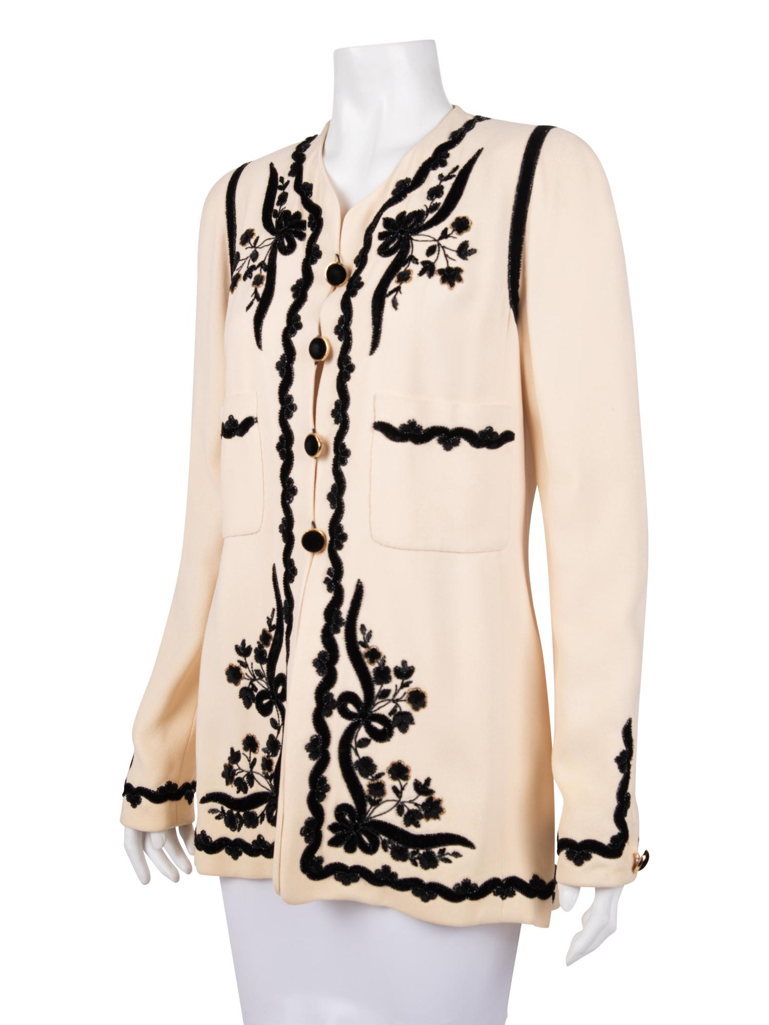 Chanel Embellished Crepe Jacket, 1980-90s