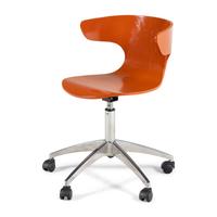 A Contemporary Orange-Painted Bentwood Desk Chair