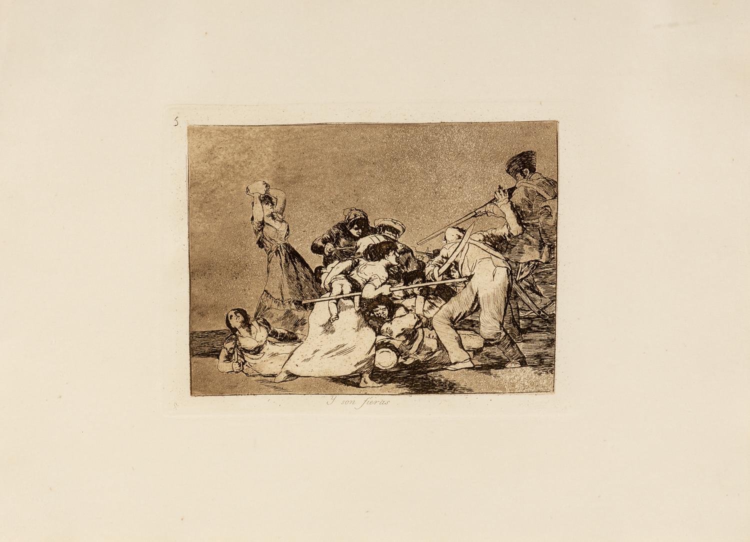 Four plates from Los desastres de la Guerra , (printed later)