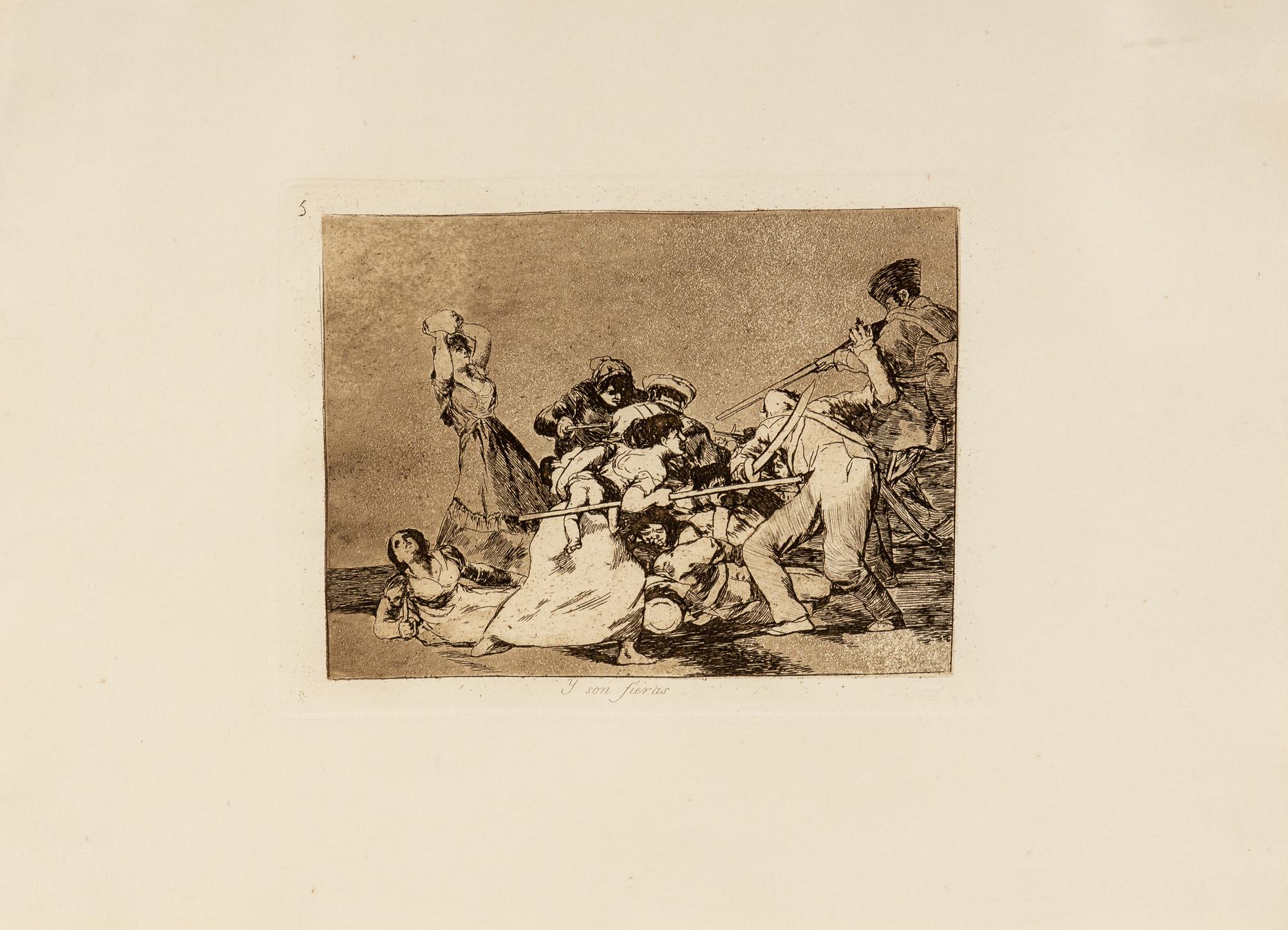 Four plates from Los desastres de la Guerra , (printed later)