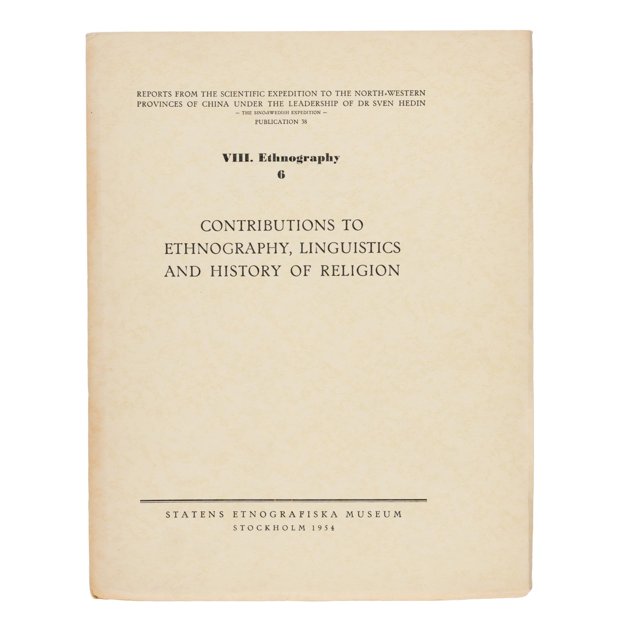 [Travel & Exploration]. (Hedin, Sven). Reports from the Scientific Expedition to the North-Western Provinces of China Under the Leadership of Dr. Sven Hedin