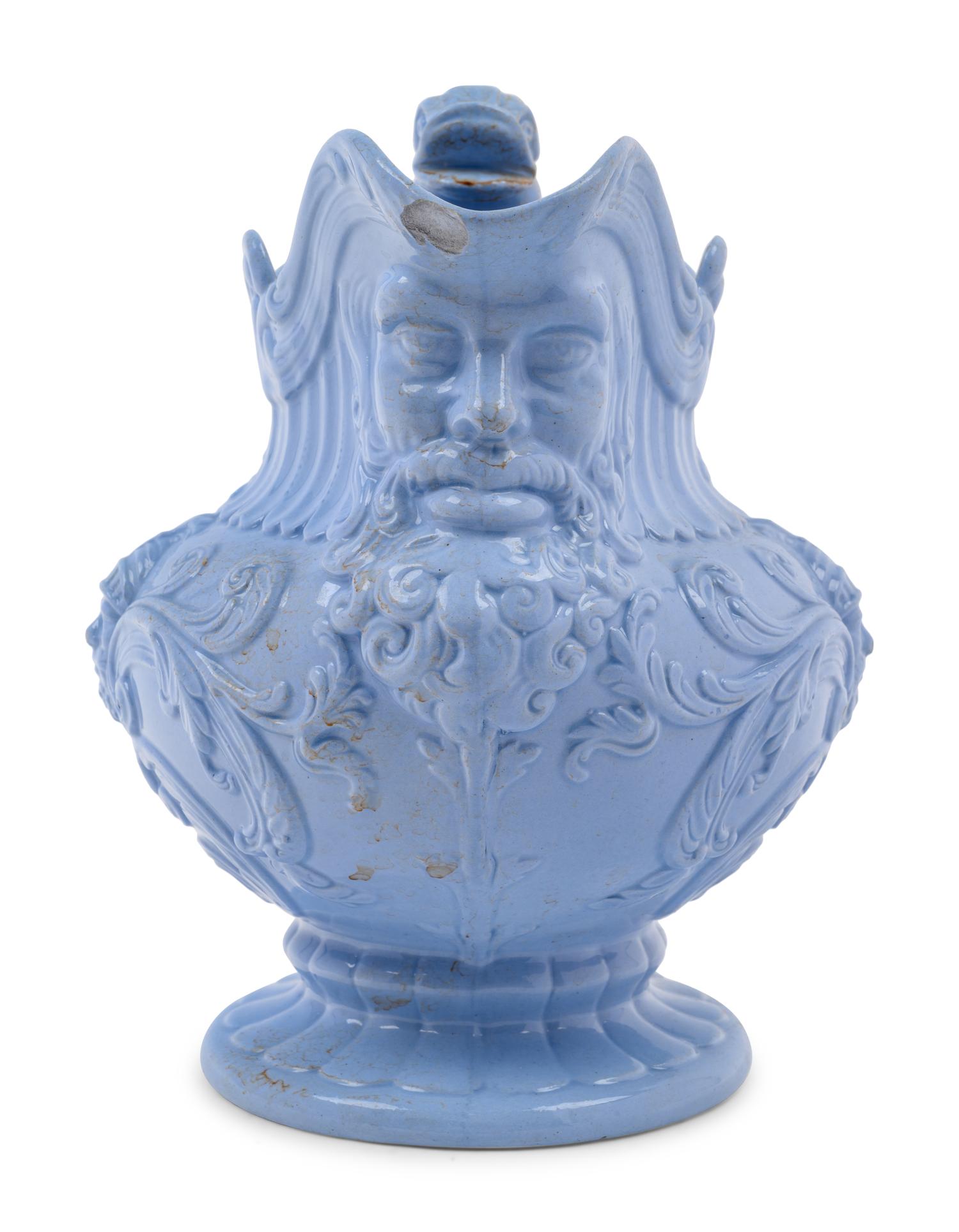 An English Blue-Glazed Stoneware Pitcher