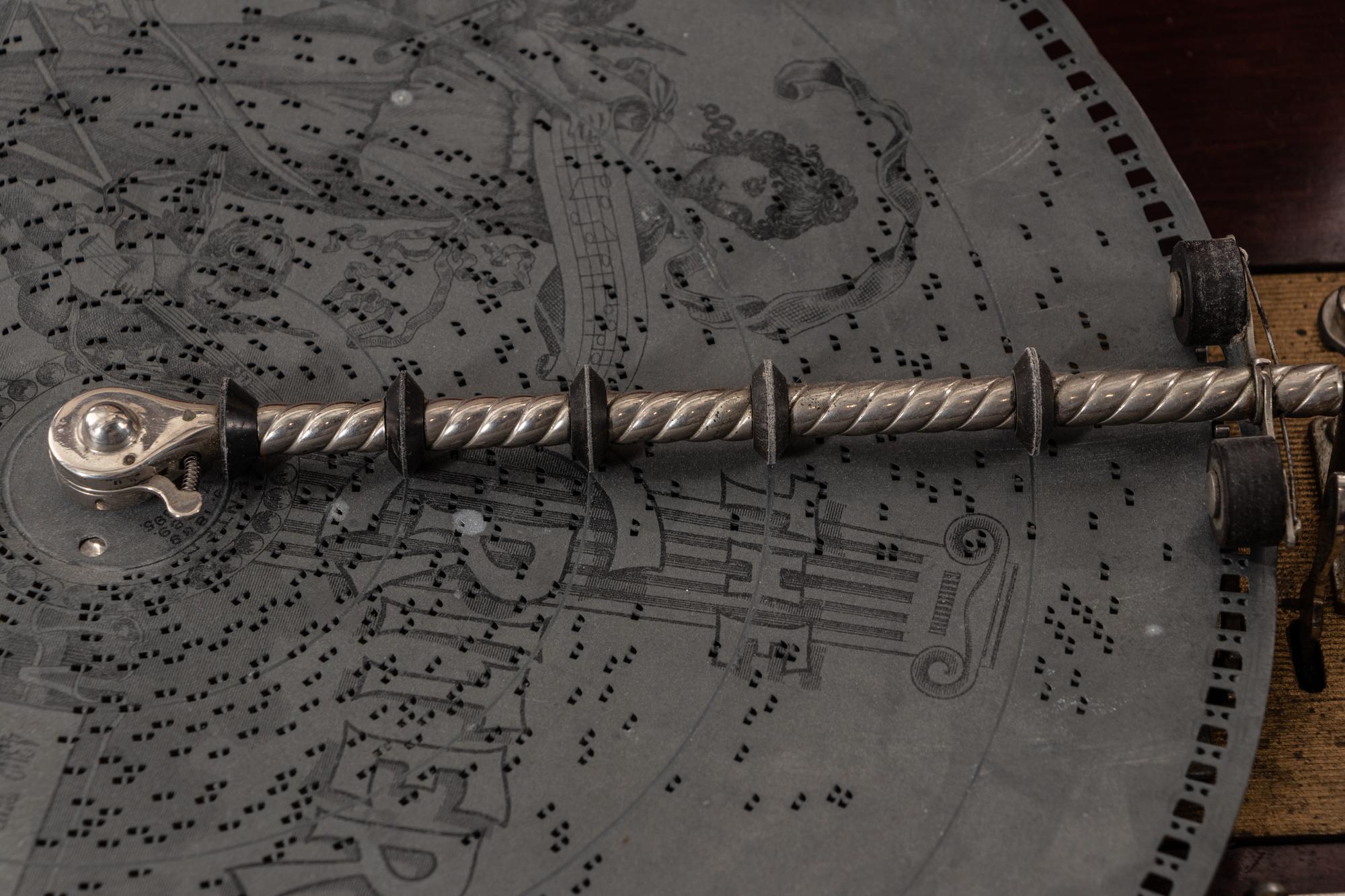 A Criterion Walnut Music Box with Ten Discs