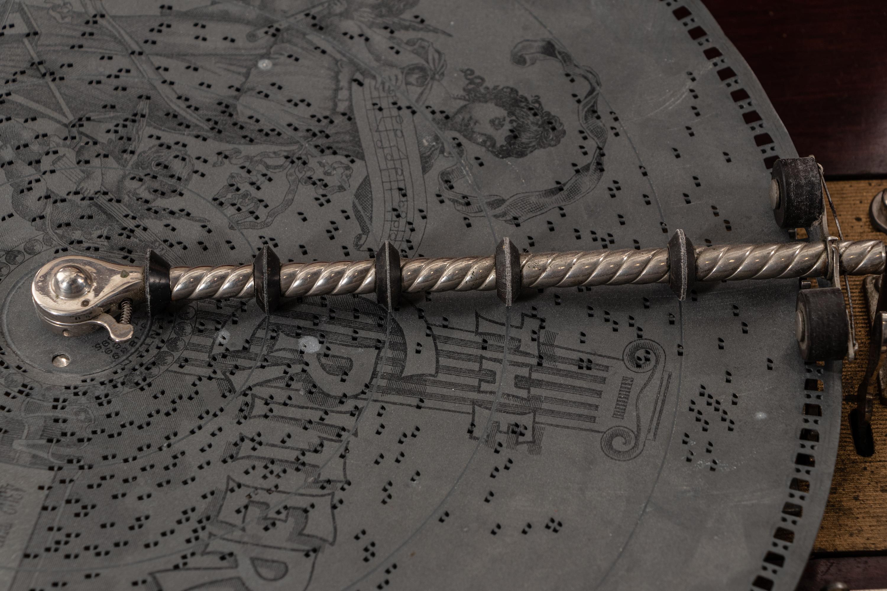 A Criterion Walnut Music Box with Ten Discs