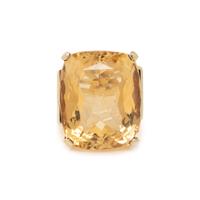 CITRINE AND YELLOW GOLD RING