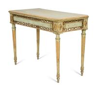An Italian Painted and Parcel Gilt Console Table