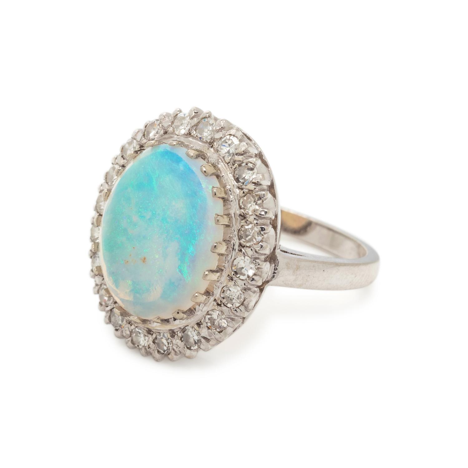 OPAL AND DIAMOND RING