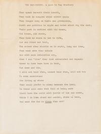 BRADBURY, RAY (1920-2012). Typed manuscript poem ("The Nay-Sayers"). [ With: ] Typed letter signed ("Ray B"), to Mikhail Francis Itkin. Los Angeles, CA, n.d.
