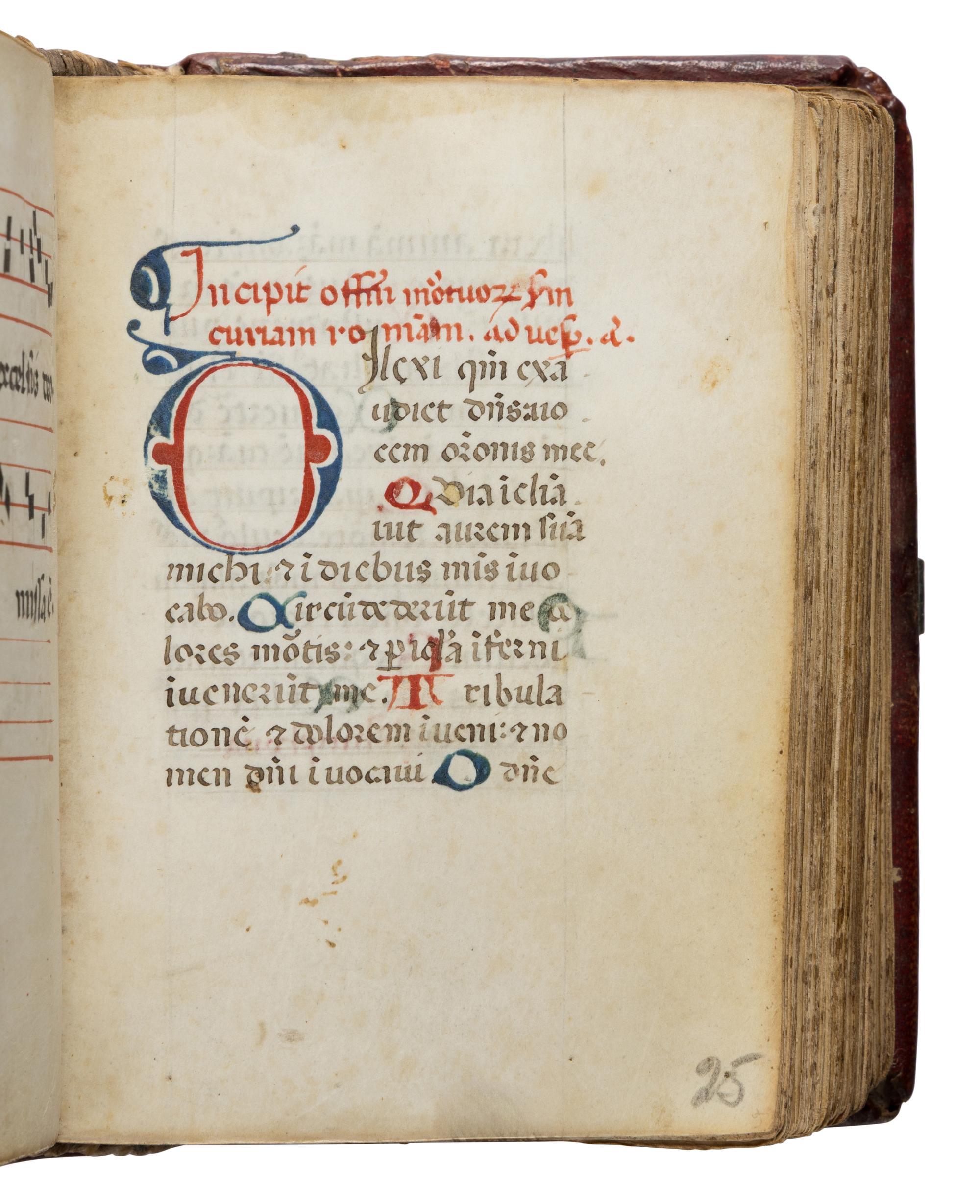 MUSIC RITES FOR FUNERALS Ritual, Use of Rome, in Latin and Italian, music manuscript on parchment [Italy, 1450–1456]