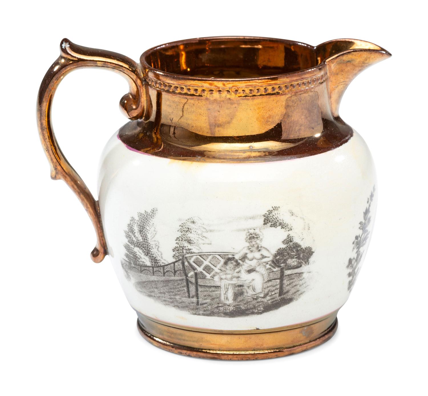 A Rare Transfer-Print Lustre 'General Jackson Hero of America' Pitcher