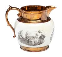 A Rare Transfer-Print Lustre 'General Jackson Hero of America' Pitcher