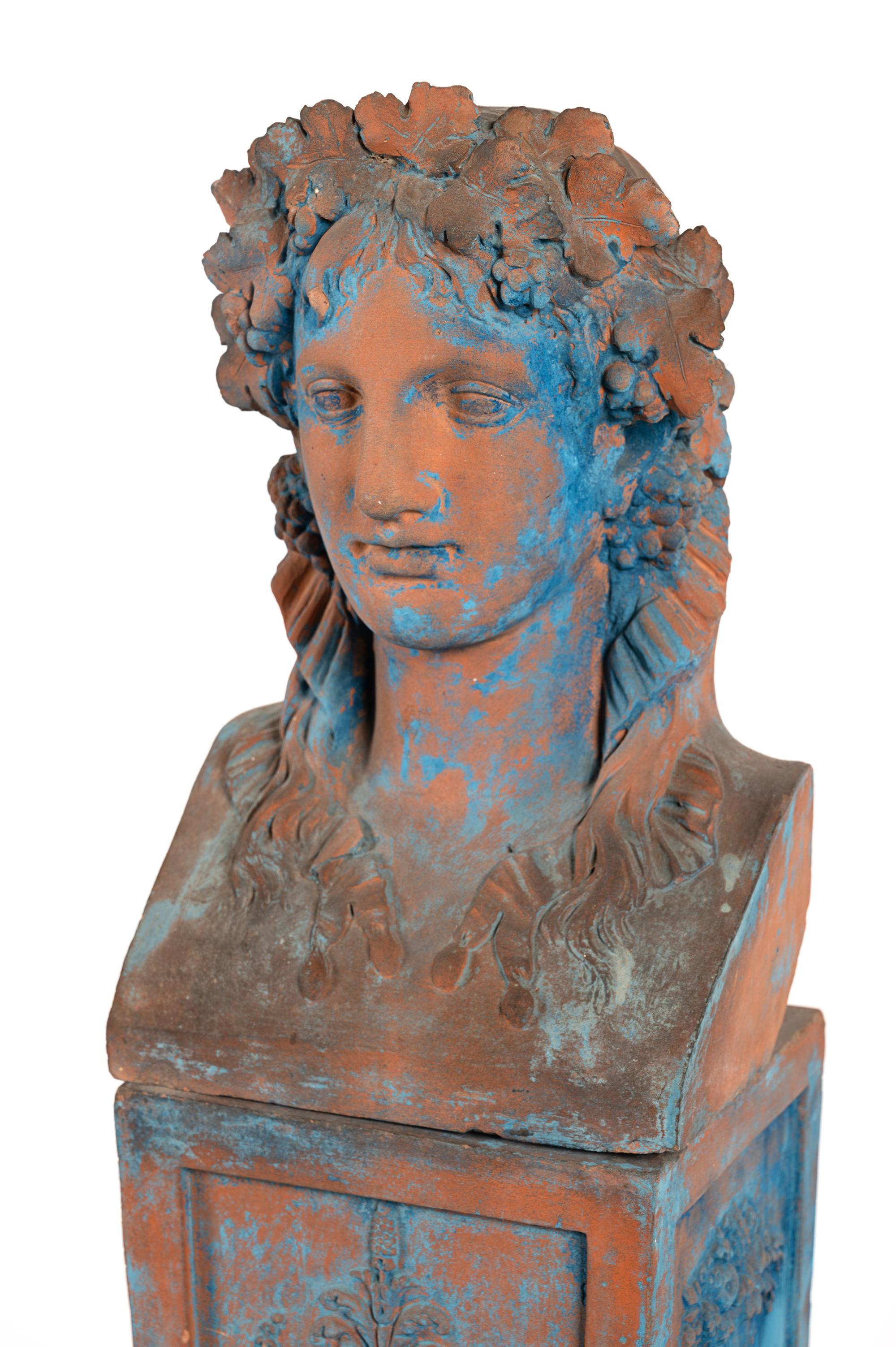A Continental Terra Cotta Female Herm