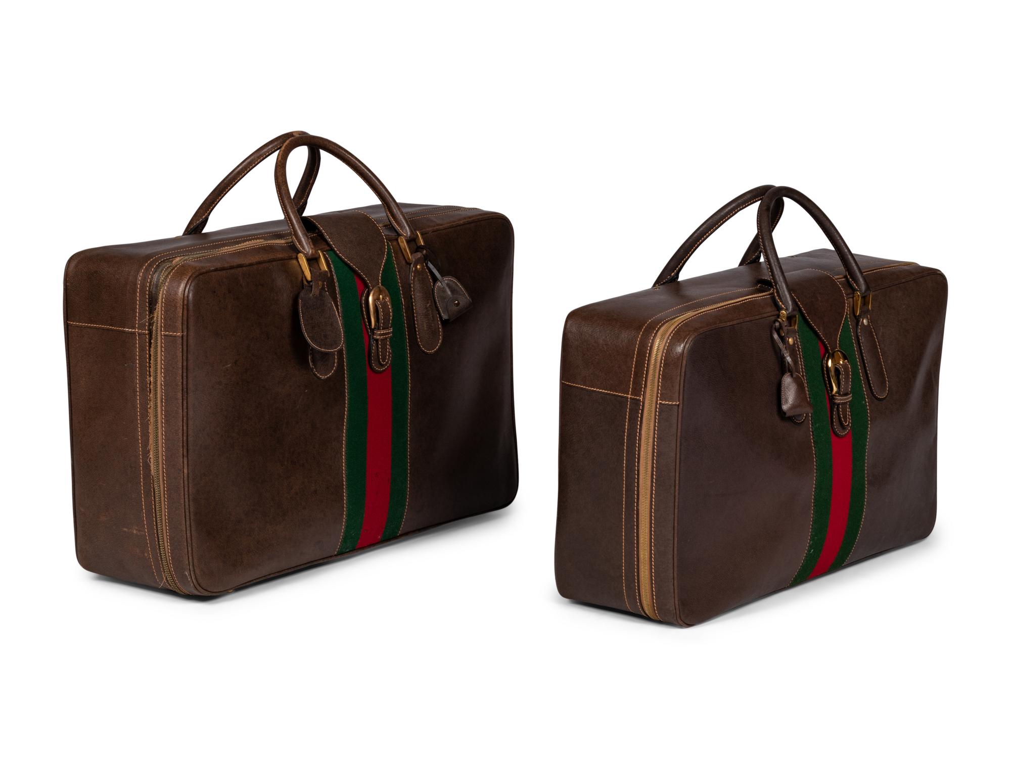 Two Gucci Leather Suitcases, 1970s