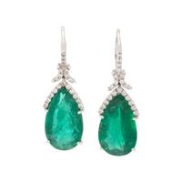 EMERALD AND DIAMOND EARRINGS