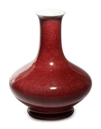 A Copper Red Glazed Porcelain Bottle Vase