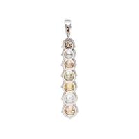 COLORED DIAMOND AND DIAMOND PENDANT