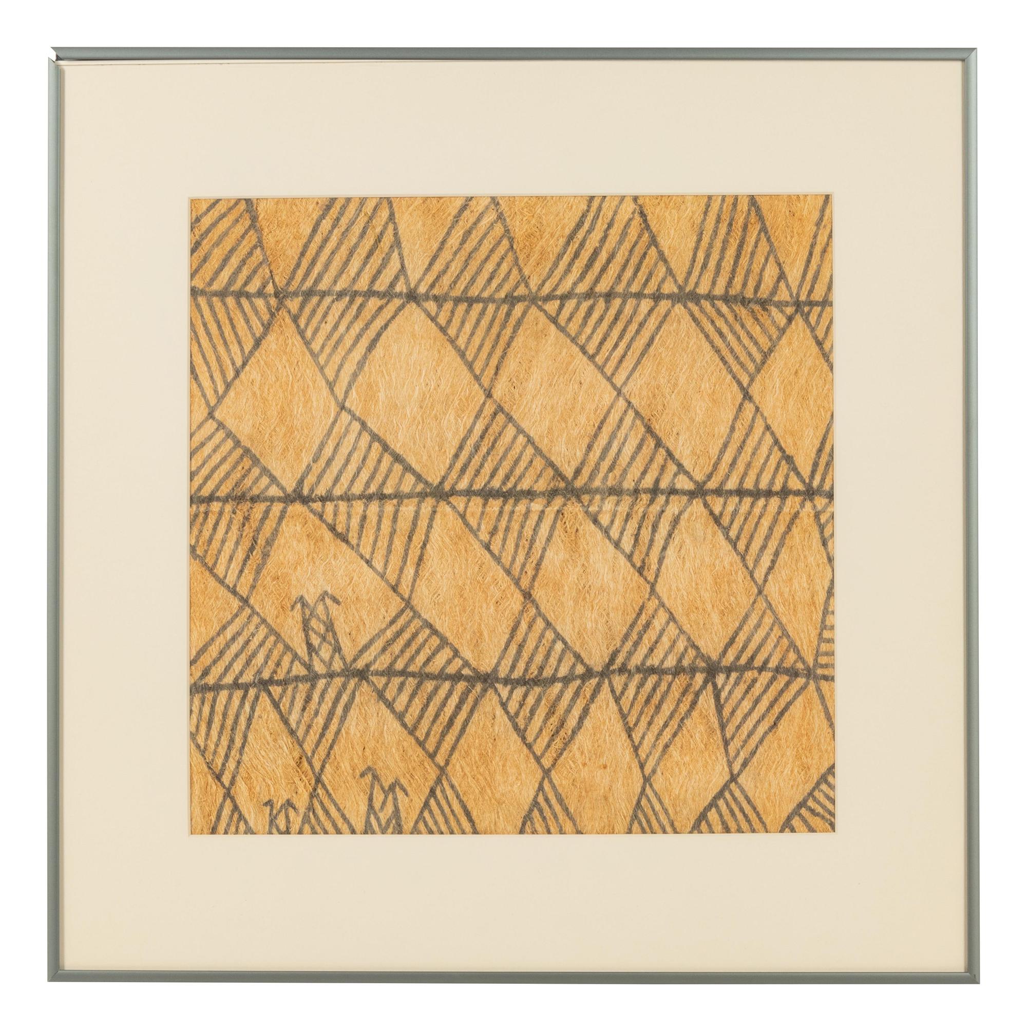 A Group of Nine Pongo Bark Cloth Drawings