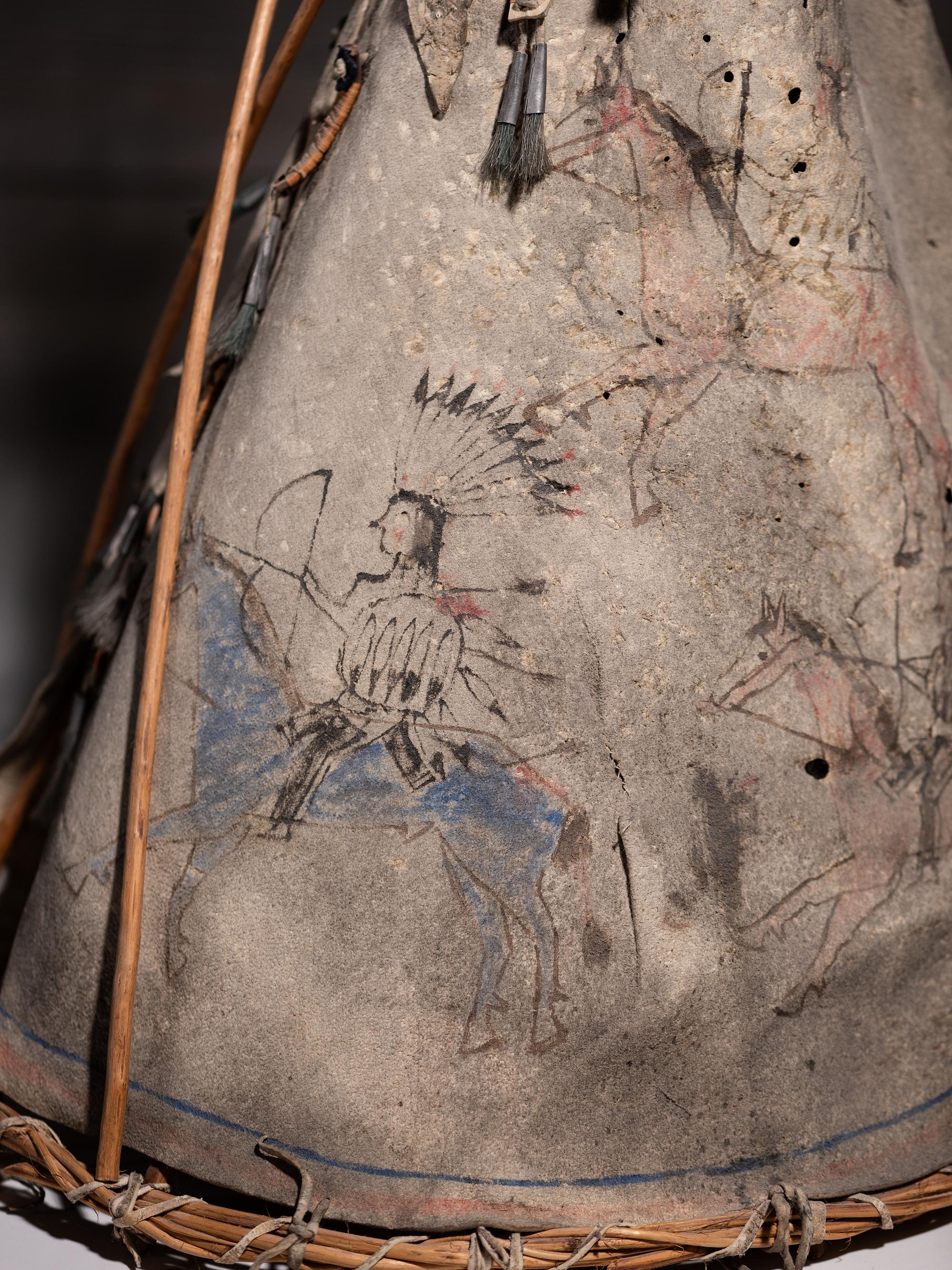 Sioux Painted Hide Model Tipi