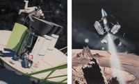 HUNTER, Mel (1927-2004). Pair of illustrations, "In-Flight Repair". 1961.