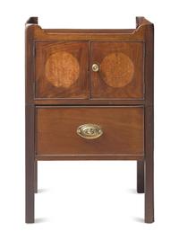 A George III Inlaid Mahogany Night Table