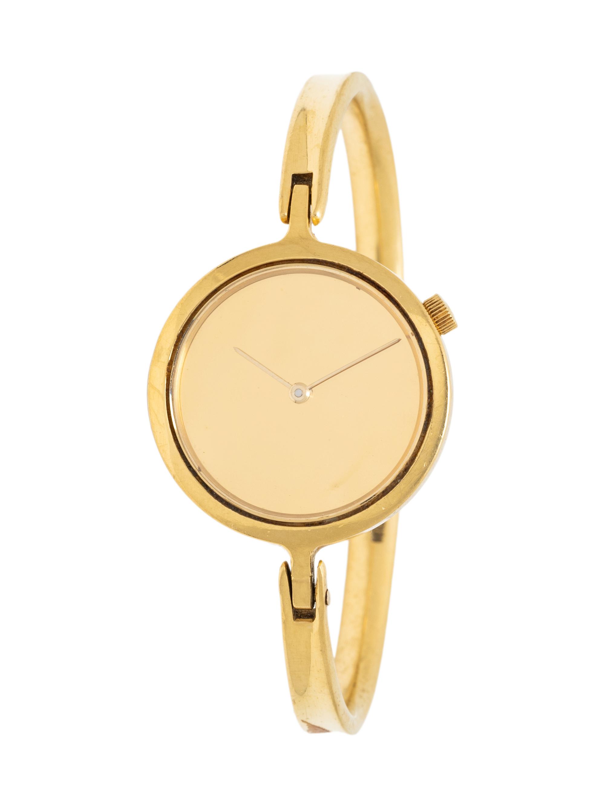GEORG JENSEN, 18K YELLOW GOLD BANGLE WATCH