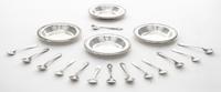 A Set of Four American Silver Nut Dishes, Hunt Silver Co., New York, NY, each having a gadrooned rim, together with 14 American silver