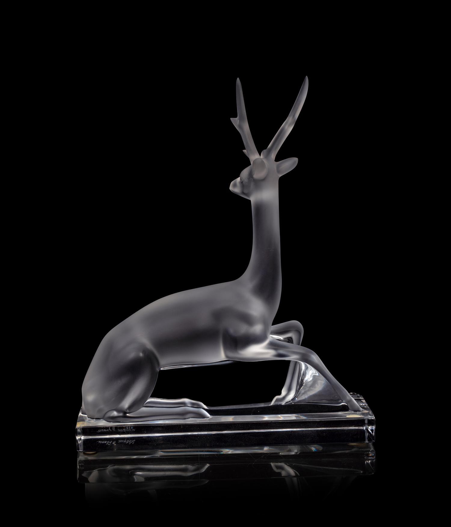 A Lalique Deer Ornament