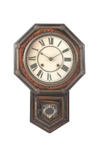 An American Mahogany Mirror and Wall Clock