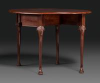 A Queen Anne Shell-Carved Mahogany Drop-Leaf Table