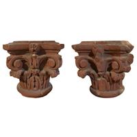 A Pair of Carved Limestone Capitals from the McCarthy Building, Chicago, IL. 19" W x 19" W x 19" H — United States, Circa 1872