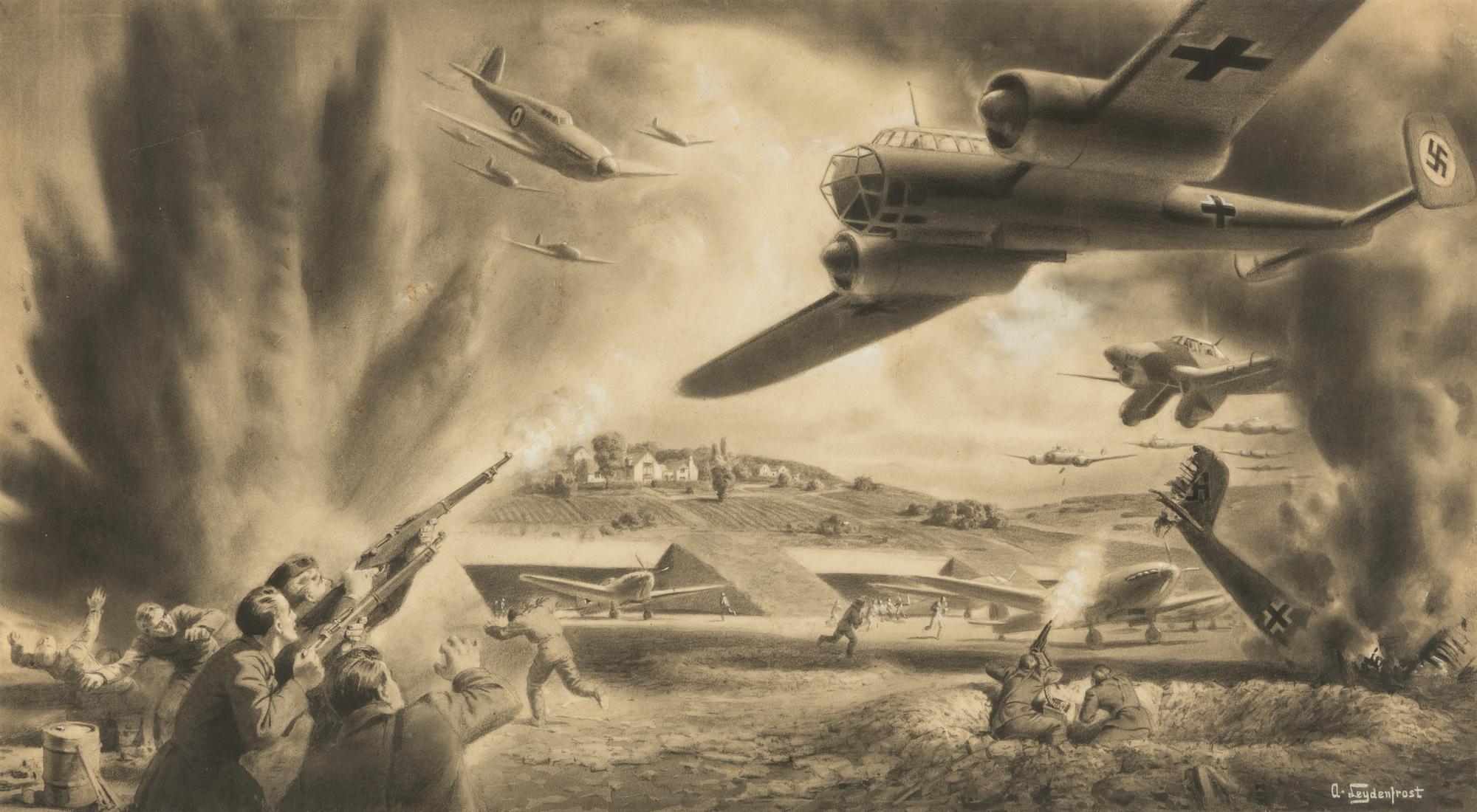 LEYDENFROST, Alexander (1888-1961). British Defend Homeland in Battle of Britain . c. 1940.