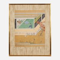 A group of seven Japanese Tosa school figural scenes 日本版画一组七件
