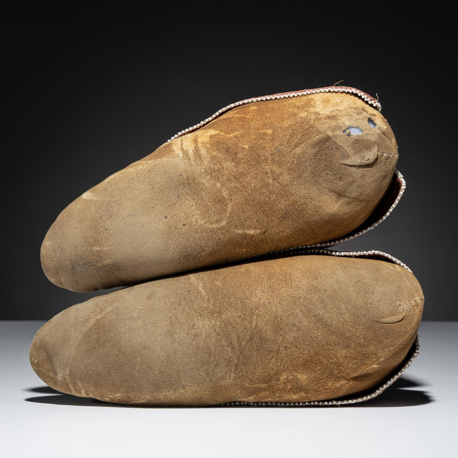 Northeastern Woodlands Beaded Hide Moccasins