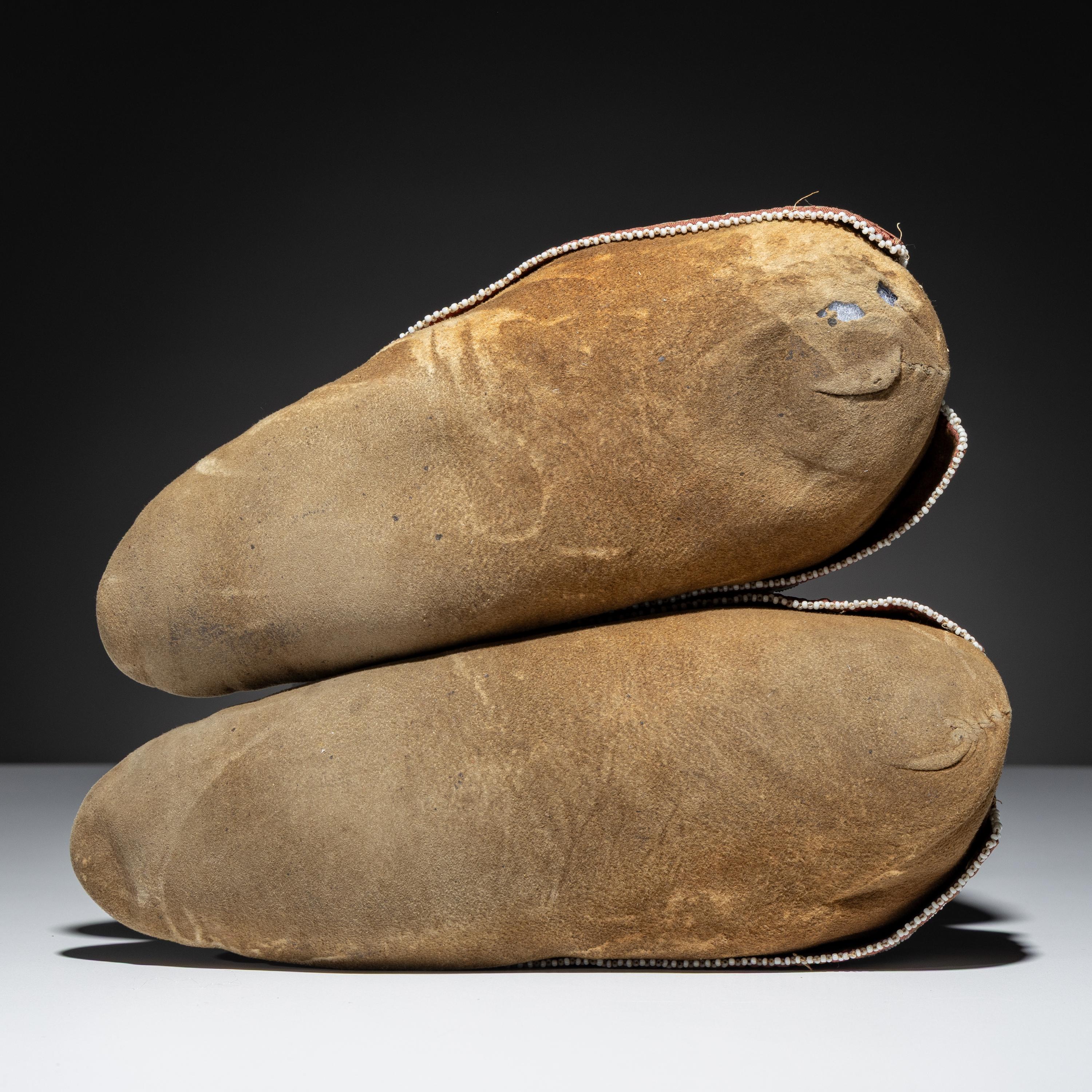 Northeastern Woodlands Beaded Hide Moccasins
