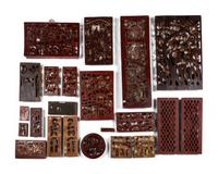 22 Chinese Carved Gilt Wood Wall Panels