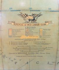 An American 32-Inch Library Globe Height 50 x diameter of globe 32 inches. — REPLOGLE GLOBES INC., CHICAGO, SECOND QUARTER TO MID-20TH CENTURY
