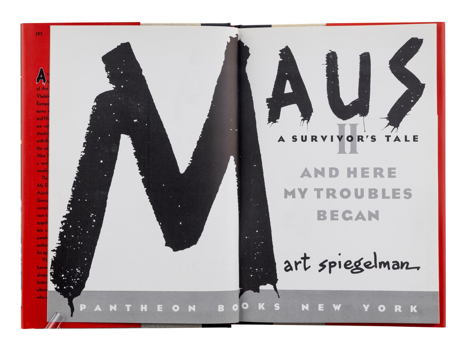 SPIEGELMAN, Art (b. 1948). Maus a Survivor’s Tale I My Father Bleeds History . -- Maus a Survivor’s Tale II And Here My Troubles Began . New York: Pantheon Books, [1986], [1991].