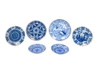 A Group of Six Delft Blue and White Glazed Pottery Chargers