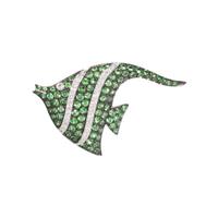 TSAVORITE GARNET AND DIAMOND FISH BROOCH