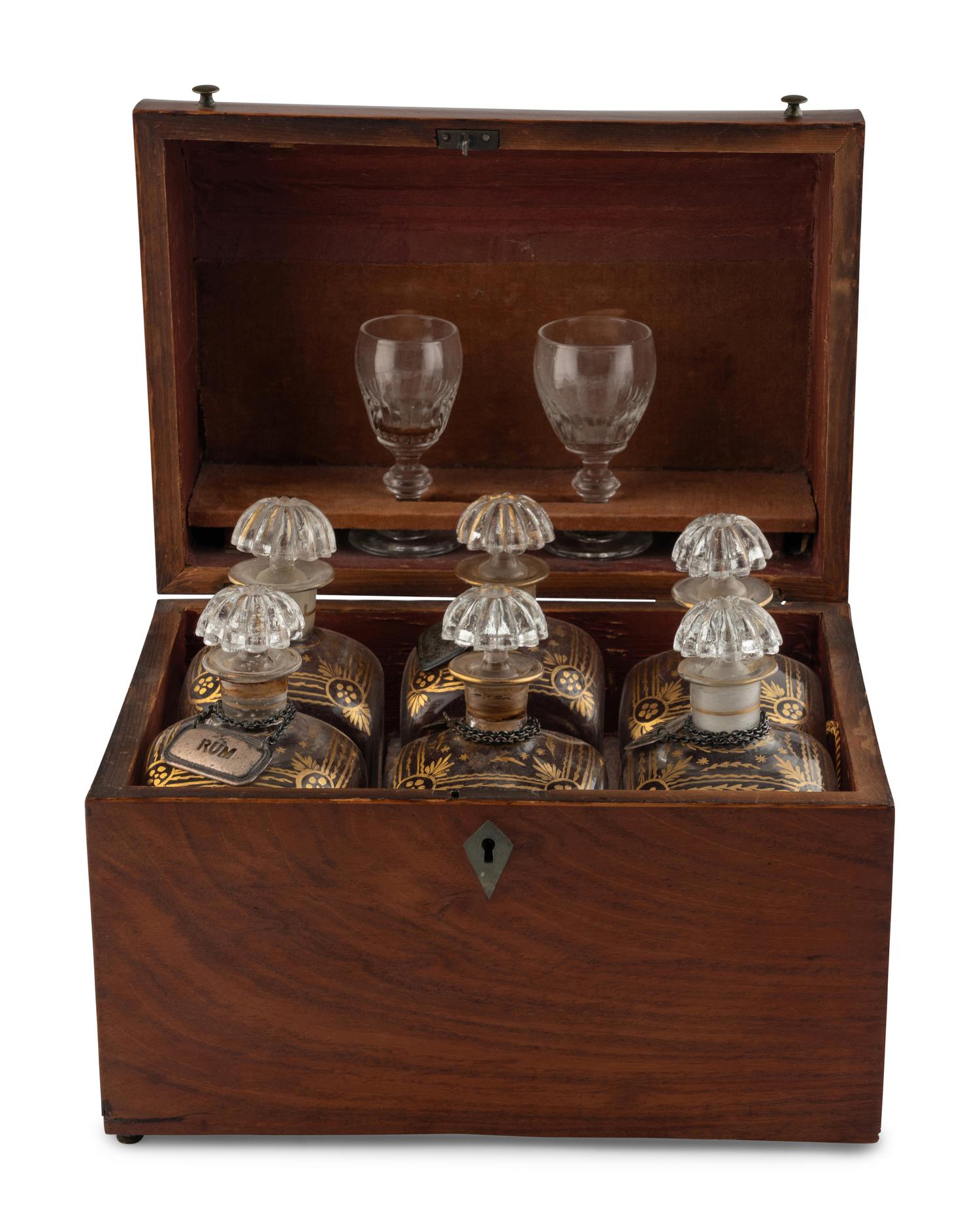 An English Mahogany Decanter Caddy