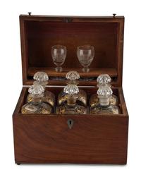 An English Mahogany Decanter Caddy