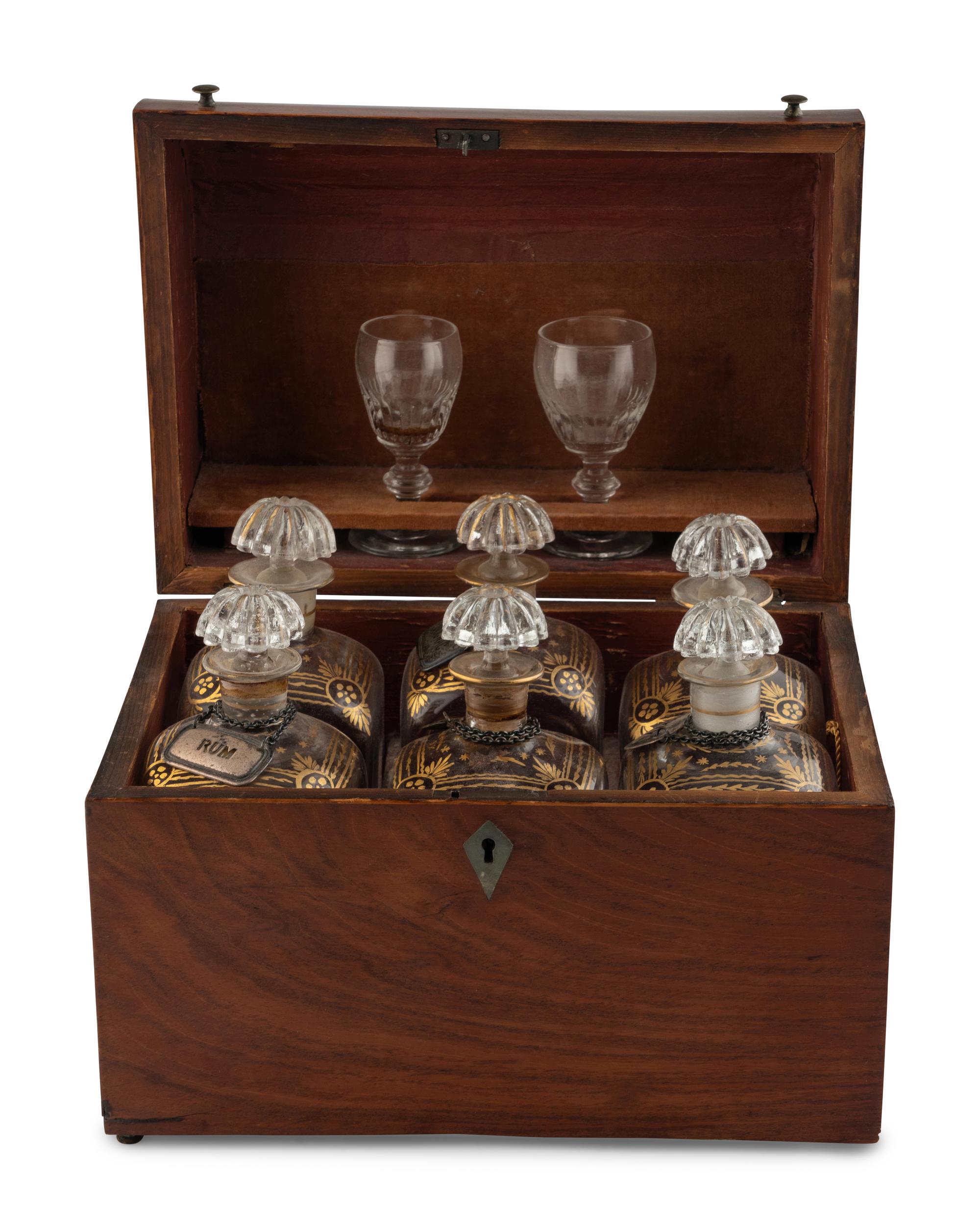 An English Mahogany Decanter Caddy
