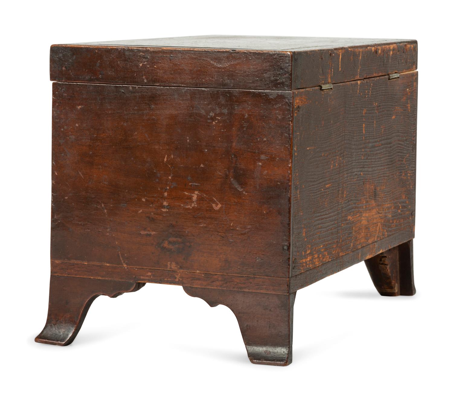 A Federal Stencil Decorated Mahogany Tea Caddy
