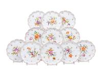 A Set of Twelve Dresden Porcelain Plates