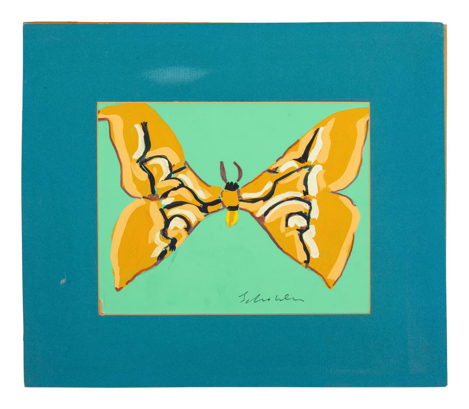 Yellow Butterfly on Green