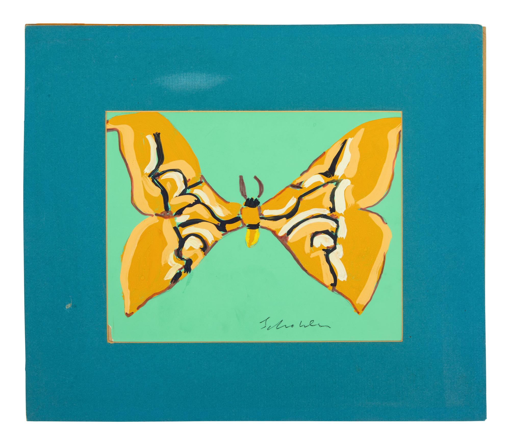 Yellow Butterfly on Green