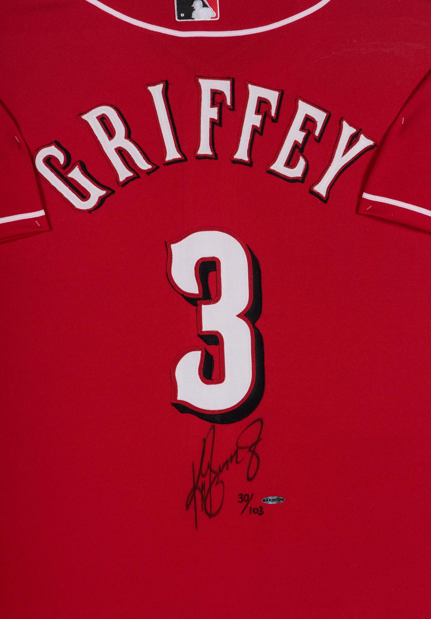 A Ken Griffey Jr. Signed Autograph 600 Home Run Cincinnati Reds Jersey Display (Upper Deck Authenticated),